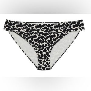 Time and Tru Women’s 2X 3X Swimsuit Bottom Black White Pebble Mid Rise New Tags